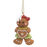 Clayre & Eef | Decoratie Hanger Peperkoekpop Bruin Wit 5x1x8 cm | 6PR4331 Clayre & Eef | Decoratie Hanger Peperkoekpop Bruin Wit 5x1x8 cm | 6PR4331