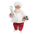 Clayre & Eef | Kerstdecoratie Kerstman Wit Rood 17x11x27 cm | 65584 Clayre & Eef | Kerstdecoratie Kerstman Wit Rood 17x11x27 cm | 65584