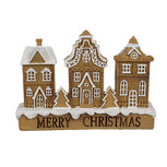 Clayre & Eef | Decoratie Huis met LED Bruin Wit 13x4x10 cm | 6PR4194 Clayre & Eef | Decoratie Huis met LED Bruin Wit 13x4x10 cm | 6PR4194