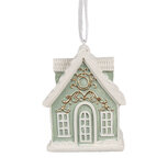 Clayre & Eef | Decoratie hanger huisje Groen 6x4x8 cm | 6PR4214 Clayre & Eef | Decoratie hanger huisje Groen 6x4x8 cm | 6PR4214