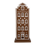 Clayre & Eef | Decoratie Huis met LED Bruin Wit 31x16x75 cm / 3xAA | 5Y1251 Clayre & Eef | Decoratie Huis met LED Bruin Wit 31x16x75 cm / 3xAA | 5Y1251