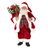 Clayre & Eef | Kerstdecoratie Kerstman Rood Wit 16x10x27 cm | 65596 Clayre & Eef | Kerstdecoratie Kerstman Rood Wit 16x10x27 cm | 65596