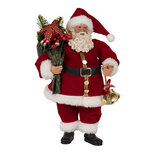 Clayre & Eef | Kerstdecoratie Kerstman Rood Wit 17x10x27 cm | 65597 Clayre & Eef | Kerstdecoratie Kerstman Rood Wit 17x10x27 cm | 65597
