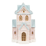 Clayre & Eef | Decoratie Huis met LED Roze Blauw 10x8x16 cm | 6PR4203 Clayre & Eef | Decoratie Huis met LED Roze Blauw 10x8x16 cm | 6PR4203