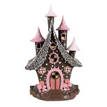 Clayre & Eef | Decoratie Huis met LED Bruin Roze 16x13x26 cm / 3xAA | 6PR4240 Clayre & Eef | Decoratie Huis met LED Bruin Roze 16x13x26 cm / 3xAA | 6PR4240
