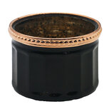 Clayre & Eef | Glazen Theelichthouder Zwart ø 8x6 cm | 6GL4568 Clayre & Eef | Glazen Theelichthouder Zwart ø 8x6 cm | 6GL4568