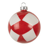 Clayre & Eef | Kerstbal Rood Wit ø 8x8 cm | 6GL4615 Clayre & Eef | Kerstbal Rood Wit ø 8x8 cm | 6GL4615