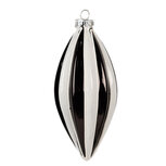 Clayre & Eef | Kerstbal Zwart Wit ø 6x13 cm | 6GL4631 Clayre & Eef | Kerstbal Zwart Wit ø 6x13 cm | 6GL4631