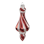 Clayre & Eef | Kerstbal Rood Wit ø 7x18 cm | 6GL4634 Clayre & Eef | Kerstbal Rood Wit ø 7x18 cm | 6GL4634