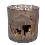 Clayre & Eef | Waxinelichthouder Bruin ø 15x15 cm | 6GL4663 Clayre & Eef | Waxinelichthouder Bruin ø 15x15 cm | 6GL4663