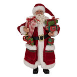 Clayre & Eef | Kerstdecoratie Kerstman Rood Wit 16x10x27 cm | 65594 Clayre & Eef | Kerstdecoratie Kerstman Rood Wit 16x10x27 cm | 65594