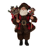 Clayre & Eef | Kerstdecoratie Kerstman Rood Bruin 18x10x27 cm | 65595 Clayre & Eef | Kerstdecoratie Kerstman Rood Bruin 18x10x27 cm | 65595