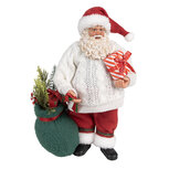 Clayre & Eef | Kerstdecoratie Kerstman Wit Rood 18x13x27 cm | 65599 Clayre & Eef | Kerstdecoratie Kerstman Wit Rood 18x13x27 cm | 65599