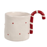 Clayre & Eef | Mok Beige Rood 14x9x10 cm / 325 ml | 6CEMU0153 Clayre & Eef | Mok Beige Rood 14x9x10 cm / 325 ml | 6CEMU0153