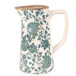 Clayre & Eef | Decoratieve Schenkkan Beige Groen 16x11x20 cm | 6CE1922M Clayre & Eef | Decoratieve Schenkkan Beige Groen 16x11x20 cm | 6CE1922M