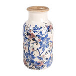 Clayre & Eef | Vaas Beige Blauw ø 14x26 cm | 6CE1928M Clayre & Eef | Vaas Beige Blauw ø 14x26 cm | 6CE1928M