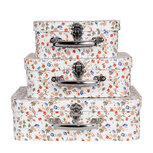 Clayre & Eef | Decoratie koffer Set van 3 Wit 30x22x9/25x20x9/20x17x8 cm | 66012 Clayre & Eef | Decoratie koffer Set van 3 Wit 30x22x9/25x20x9/20x17x8 cm | 66012