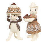 Clayre & Eef | Decoratie muis (set van 2) Bruin, Beige 5x5x11 / 5x5x10 cm | 6PR3904GG Clayre & Eef | Decoratie muis (set van 2) Bruin, Beige 5x5x11 / 5x5x10 cm | 6PR3904GG