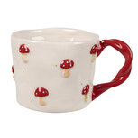 Clayre & Eef | Mok Beige Rood 13x9x7 cm / 200 ml | 6CEMU0151 Clayre & Eef | Mok Beige Rood 13x9x7 cm / 200 ml | 6CEMU0151