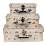 Clayre & Eef | Decoratie koffer Set van 3 Beige 30x21x9/25x18x9/20x16x8 cm | 66022 Clayre & Eef | Decoratie koffer Set van 3 Beige 30x21x9/25x18x9/20x16x8 cm | 66022