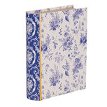Clayre & Eef | Doos in boekvorm Wit Blauw 17x14x5 cm | 66014 Clayre & Eef | Doos in boekvorm Wit Blauw 17x14x5 cm | 66014
