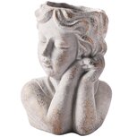 Dekoratief | Bloempot vrouw, grijs, cement, 16x13x22cm | A250009 Dekoratief | Bloempot vrouw, grijs, cement, 16x13x22cm | A250009