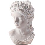 Dekoratief | Bloempot vrouwenhoofd m/bloemen, goud, cement, 15x15x25cm | A250010 Dekoratief | Bloempot vrouwenhoofd m/bloemen, goud, cement, 15x15x25cm | A250010