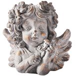 Dekoratief | Bloempot engelmeisje m/bloemen, goud/zwart, cement, 21x13x21cm | A250018 Dekoratief | Bloempot engelmeisje m/bloemen, goud/zwart, cement, 21x13x21cm | A250018