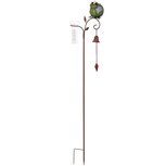Dekoratief | Tuinprikker kikker m/bel/pluviometer, metaal, 29x11x133cm | A250026 Dekoratief | Tuinprikker kikker m/bel/pluviometer, metaal, 29x11x133cm | A250026