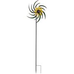 Dekoratief | Tuinprikker windmolen m/bloem, groen/geel, metaal, 51x17x165cm | A250031 Dekoratief | Tuinprikker windmolen m/bloem, groen/geel, metaal, 51x17x165cm | A250031
