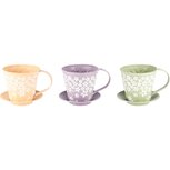 Dekoratief | Bloempot m/bloemen, groen/geel/lila, metaal, 14x14x13cm, set van 3 stuks | A250091 Dekoratief | Bloempot m/bloemen, groen/geel/lila, metaal, 14x14x13cm, set van 3 stuks | A250091