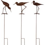 Dekoratief | Tuinprikker reiger, roest, metaal, 22x109, set van 3 stuks | A250108 Dekoratief | Tuinprikker reiger, roest, metaal, 22x109, set van 3 stuks | A250108