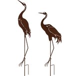 Dekoratief | Tuinprikker reiger, roest, metaal, 17x109cm, set van 2 stuks | A250109 Dekoratief | Tuinprikker reiger, roest, metaal, 17x109cm, set van 2 stuks | A250109