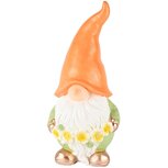 Dekoratief | Gnoom m/bloemenslinger, peach/groen, magnesium, 18x17x39cm | A250153 Dekoratief | Gnoom m/bloemenslinger, peach/groen, magnesium, 18x17x39cm | A250153