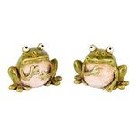 Dekoratief | Kikker 'Froggy' zittend, keramiek, 7x4x5cm, set van 2 stuks | A250172 Dekoratief | Kikker 'Froggy' zittend, keramiek, 7x4x5cm, set van 2 stuks | A250172
