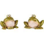 Dekoratief | Kikker 'Paddy' zittend, keramiek, 15x9x9cm, set van 2 stuks | A250176 Dekoratief | Kikker 'Paddy' zittend, keramiek, 15x9x9cm, set van 2 stuks | A250176