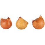 Dekoratief | Kippetje bruin/geel/roest, keramiek, 9x8x8cm, set van 3 stuks | A250178 Dekoratief | Kippetje bruin/geel/roest, keramiek, 9x8x8cm, set van 3 stuks | A250178