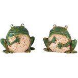 Dekoratief | Kikker 'Gerard' zittend, keramiek, 12x7x9cm, set van 2 stuks | A250183 Dekoratief | Kikker 'Gerard' zittend, keramiek, 12x7x9cm, set van 2 stuks | A250183
