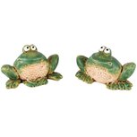 Dekoratief | Kikker 'Gerard' zittend, keramiek, 9x5x6cm, set van 2 stuks | A250184 Dekoratief | Kikker 'Gerard' zittend, keramiek, 9x5x6cm, set van 2 stuks | A250184