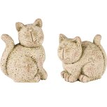 Dekoratief | Deco poes zittend, grijs, cement, 11x9x13cm, set van 2 stuks | A250202 Dekoratief | Deco poes zittend, grijs, cement, 11x9x13cm, set van 2 stuks | A250202