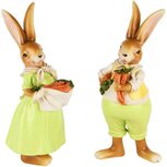 Dekoratief | Bunny staand m/wortelen, resina, 10x9x26cm, set van 2 stuks | A250432 Dekoratief | Bunny staand m/wortelen, resina, 10x9x26cm, set van 2 stuks | A250432