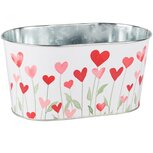 Dekoratief | Bloempot ovaal 'Heart Flowers', metaal, 22x13x11cm | A250602 Dekoratief | Bloempot ovaal 'Heart Flowers', metaal, 22x13x11cm | A250602