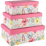 Dekoratief | Set 3 dozen rechthoek 'Flowers Opulence', karton, 26x18x10cm | A250781 Dekoratief | Set 3 dozen rechthoek 'Flowers Opulence', karton, 26x18x10cm | A250781