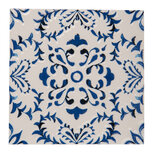 Clayre & Eef | Pannenonderzetter Wit Blauw 15x15x1 cm | 6CE2053 Clayre & Eef | Pannenonderzetter Wit Blauw 15x15x1 cm | 6CE2053
