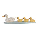 Clayre & Eef | Decoratie Beeld Eenden Wit Geel 26x6x7 cm | 6PR5472 Clayre & Eef | Decoratie Beeld Eenden Wit Geel 26x6x7 cm | 6PR5472