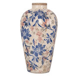 Clayre & Eef | Vaas Beige Blauw ø 17x30 cm | 6CE1935S Clayre & Eef | Vaas Beige Blauw ø 17x30 cm | 6CE1935S