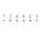 Clayre & Eef | Wandkapstok 6 haken Wit Blauw 54x4x17 cm | 6H2414 Clayre & Eef | Wandkapstok 6 haken Wit Blauw 54x4x17 cm | 6H2414