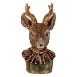 Clayre & Eef | Decoratie Beeld Hert Bruin Rood 13x11x22 cm | 6PR5085 Clayre & Eef | Decoratie Beeld Hert Bruin Rood 13x11x22 cm | 6PR5085