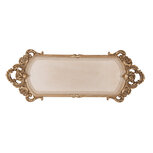 Clayre & Eef | Decoratief Dienblad Goudkleurig Beige 34x13x3 cm | 6PR5295 Clayre & Eef | Decoratief Dienblad Goudkleurig Beige 34x13x3 cm | 6PR5295