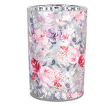 Clayre & Eef | Waxinelichthouder Grijs Roze ø 12x18 cm | 6GL4971 Clayre & Eef | Waxinelichthouder Grijs Roze ø 12x18 cm | 6GL4971